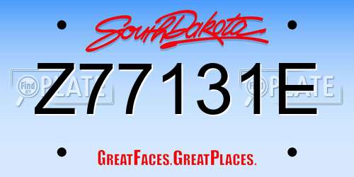 Z77131E South Dakota License Plate