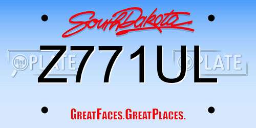 Z771UL South Dakota License Plate