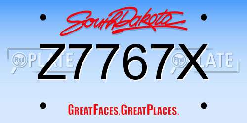 Z7767X South Dakota License Plate