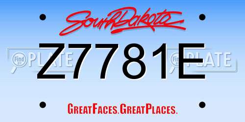 Z7781E South Dakota License Plate