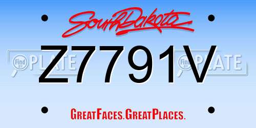 Z7791V South Dakota License Plate