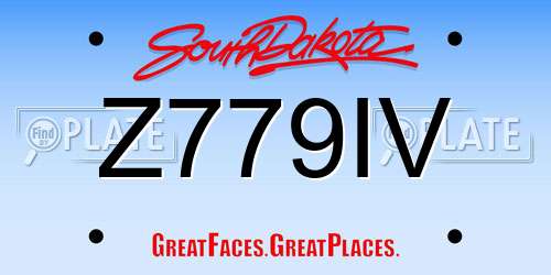 Z779IV South Dakota License Plate