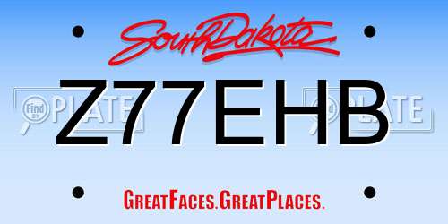 Z77EHB South Dakota License Plate