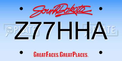 Z77HHA South Dakota License Plate