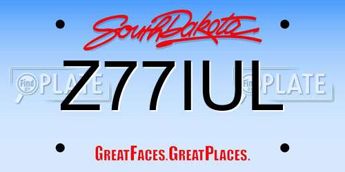 Z77IUL South Dakota License Plate