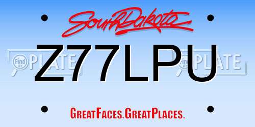 Z77LPU South Dakota License Plate