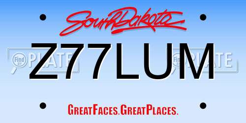 Z77LUM South Dakota License Plate