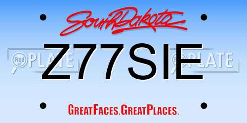 Z77SIE South Dakota License Plate