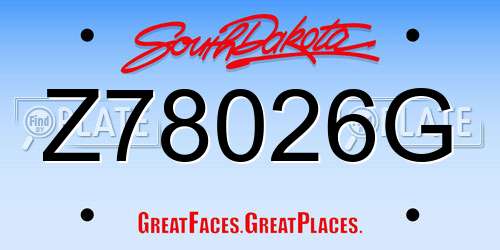 Z78026G South Dakota License Plate