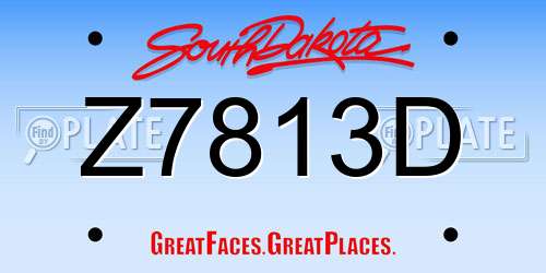 Z7813D South Dakota License Plate