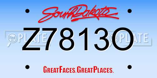 Z7813O South Dakota License Plate