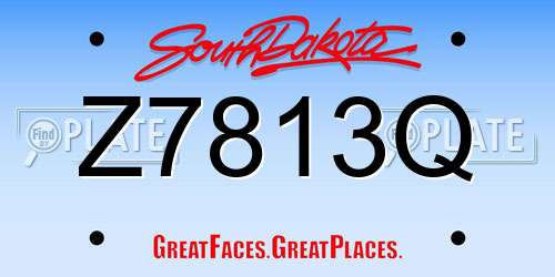 Z7813Q South Dakota License Plate