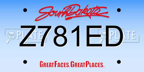 Z781ED South Dakota License Plate