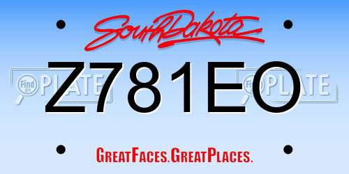 Z781EO South Dakota License Plate
