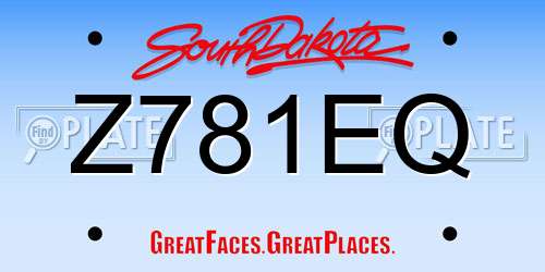 Z781EQ South Dakota License Plate