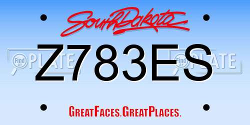 Z783ES South Dakota License Plate
