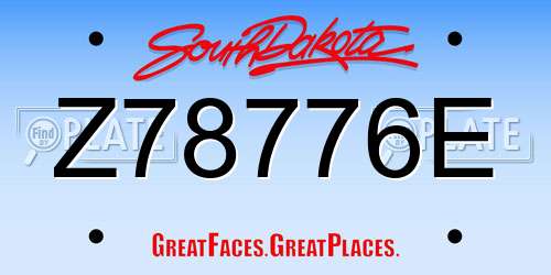 Z78776E South Dakota License Plate
