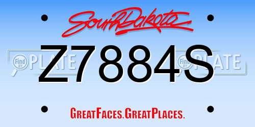 Z7884S South Dakota License Plate