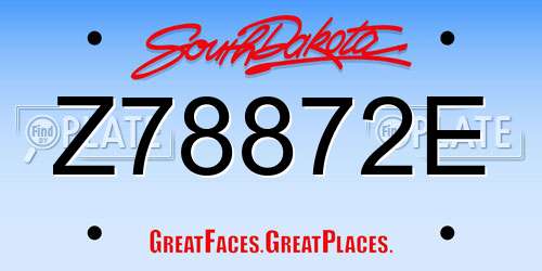 Z78872E South Dakota License Plate