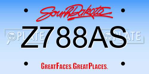Z788AS South Dakota License Plate