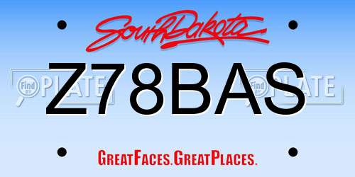 Z78BAS South Dakota License Plate
