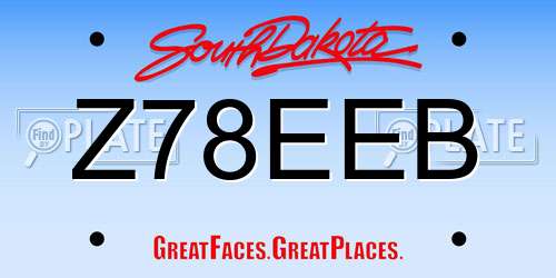 Z78EEB South Dakota License Plate