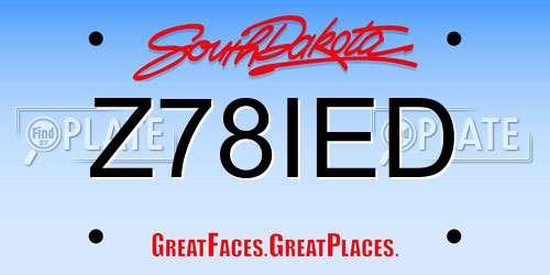 Z78IED South Dakota License Plate