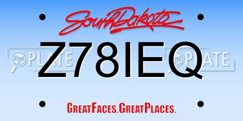 Z78IEQ South Dakota License Plate