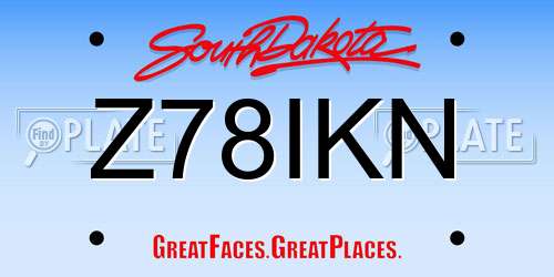 Z78IKN South Dakota License Plate