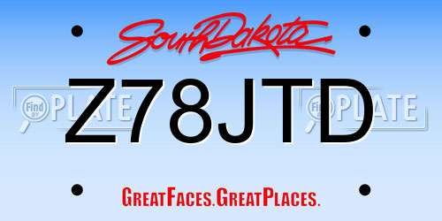 Z78JTD South Dakota License Plate
