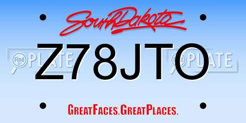 Z78JTO South Dakota License Plate