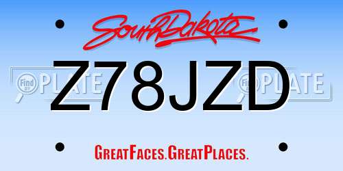 Z78JZD South Dakota License Plate