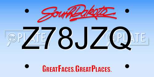 Z78JZQ South Dakota License Plate