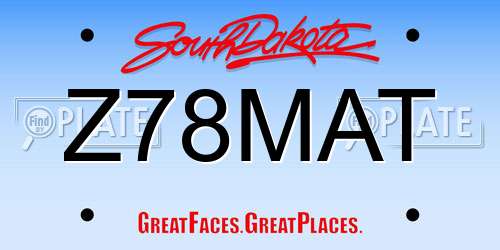 Z78MAT South Dakota License Plate