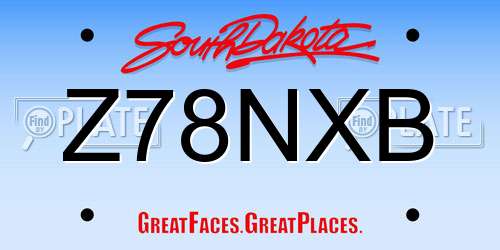 Z78NXB South Dakota License Plate