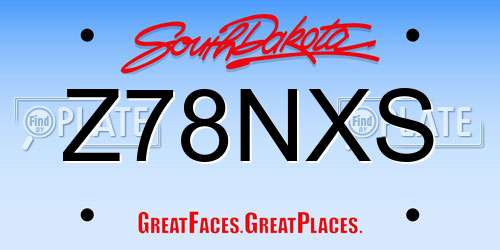 Z78NXS South Dakota License Plate