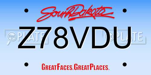Z78VDU South Dakota License Plate
