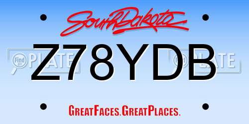 Z78YDB South Dakota License Plate