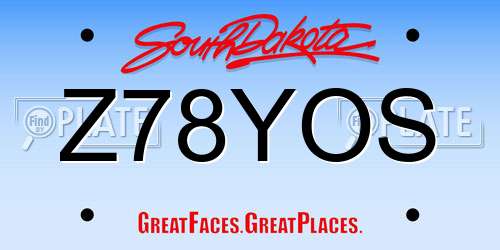 Z78YOS South Dakota License Plate