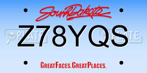 Z78YQS South Dakota License Plate