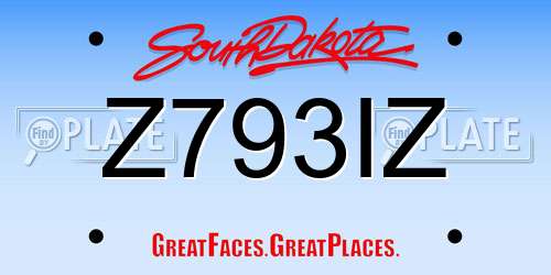 Z793IZ South Dakota License Plate