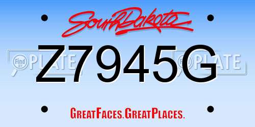 Z7945G South Dakota License Plate