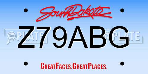 Z79ABG South Dakota License Plate