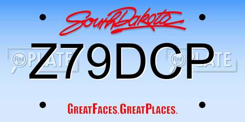 Z79DCP South Dakota License Plate
