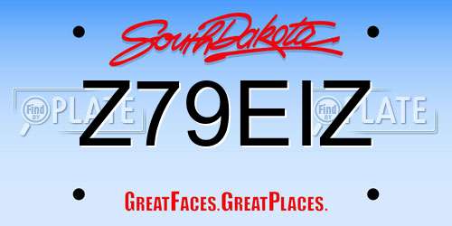 Z79EIZ South Dakota License Plate