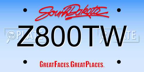 Z800TW South Dakota License Plate