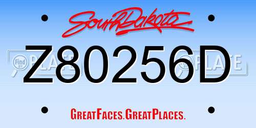 Z80256D South Dakota License Plate