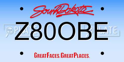 Z80OBE South Dakota License Plate