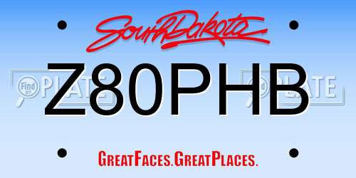 Z80PHB South Dakota License Plate