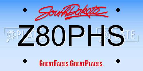 Z80PHS South Dakota License Plate